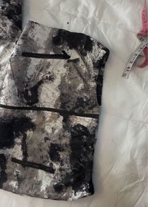Abstract Print Hooded upper Jacket