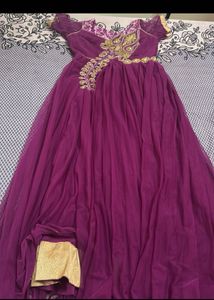 Beautiful Purple Embroidered Gown