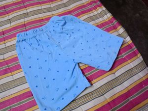 Blue Anchor Print Shorts