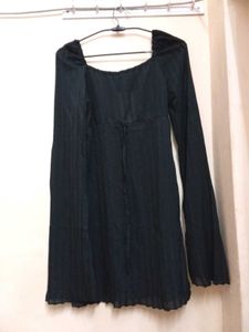 Black Long Sleeve Square Neck Dress