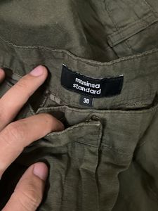 Olive Green Wide-Leg Pants (Lightweight)