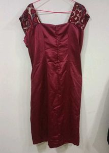 The Crimson Cheetah Off-Shoulder Midi Dress