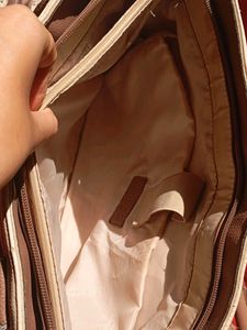 pantaloons Cream laptop handbag
