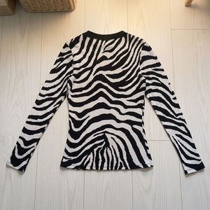 Zebra Print Long Sleeve Top | Size UK 8