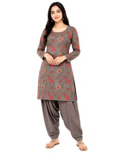 Winter season Floral Printed Kurta sat With Shall