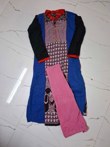 Ethnic Kurta Set with pink leggings