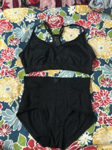 Black Bra & High-Waist Briefs Set