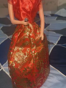 Elegant Doll in Red Gown