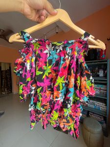 Vibrant Cold Shoulder Floral Top