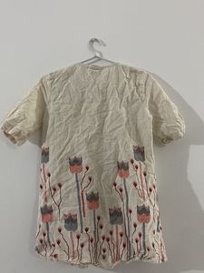 Women's Cream Floral Print Kurta