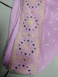 Pink Printed Cotton Saree