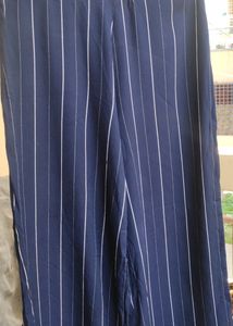 Striped Navy Blue Wide Leg Pants