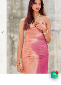 Ruched One-Shoulder Ombre Maxi Dress