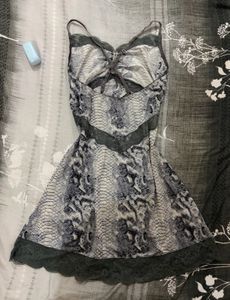Grunge Snake Print Mini Dress