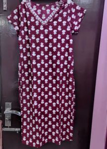 Maroon Kurta Set with chiffon dupatta