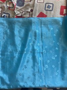 Elegant Blue Saree with Floral Print
