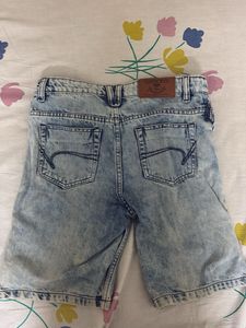 Acid Wash Denim Shorts