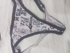 Sheer Purple Thong with Lace Trim