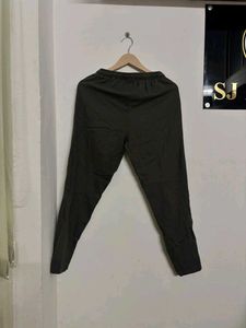 Dark Olive Green Relaxed Fit Pants