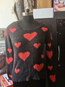 original only Cute Heart Print Sweater