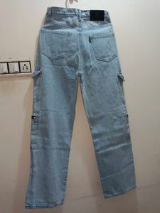 Light Wash Cargo Jeans