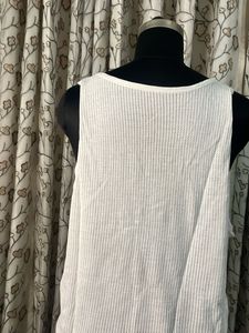 White Sleeveless Tank Top
