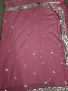 Stunning Pink Embellished Saree