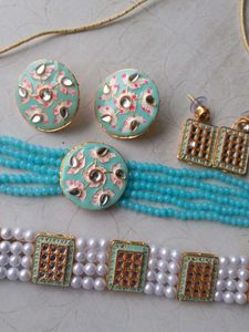 Indian Choker Necklace and Earring Set