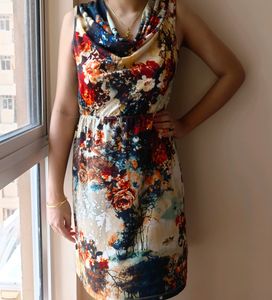 Cowl Neck Midi Dress.