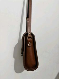Vintage Brown Leather Crossbody Bag