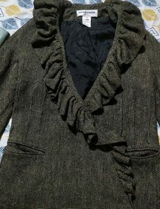 Imported Sonia Rykiel Ruffled Tweed Blazer