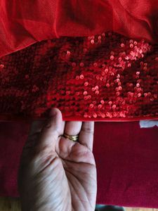 peppermint red sequince dress