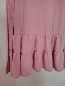 Pink Tiered Long Sleeve Top
