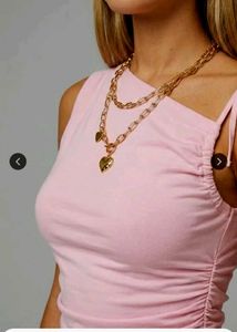 Pink Ruched Halter Neck Top