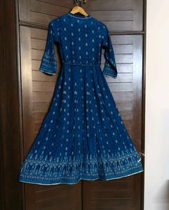 Sabhyata Elegant Blue Printed Anarkali Kurta