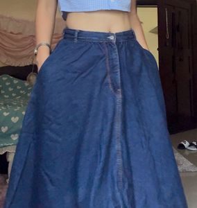 Classic Denim Maxi Skirt