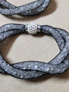 Sparkling Black Mesh Bracelet