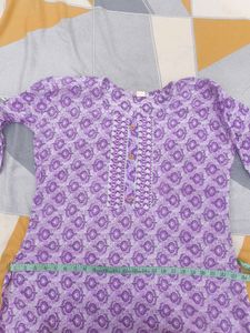 Purple Printed Kurta