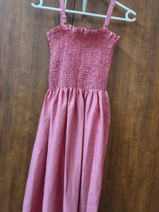 Smocked Button-Front Dress