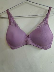 Lace Trimmed Purple Bra