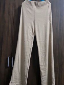 Ribbed High-Rise Pants with Elasticated Waist