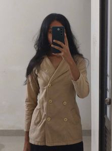 Chic Beige Double-Breasted Jacket