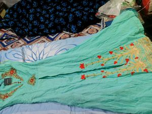 Very Beautiful Seagreen Front Slit Gawn