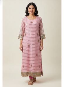 Sparkling Pink Sequined Kurta
