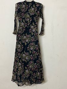 ZARA BRANDED Floral Print Long Sleeve Maxi Dress