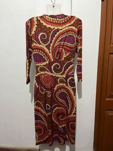 Paisley Print Wrap Dress