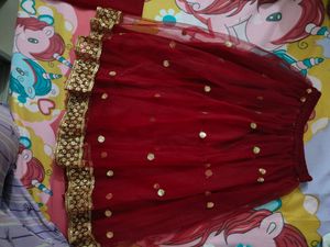 Red And Off White Colour Lehenga
