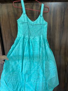Bohemian Blue Print Midi Dress