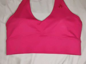 Red Halter Padded Sports Bra L size