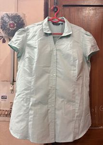 Light Green Collared Button-Up Shirt